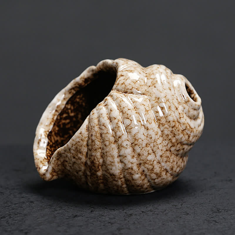 Buddha Stones Bruciatori di incenso in ceramica Shankha, conchiglia purificatrice. - Beige - image 11