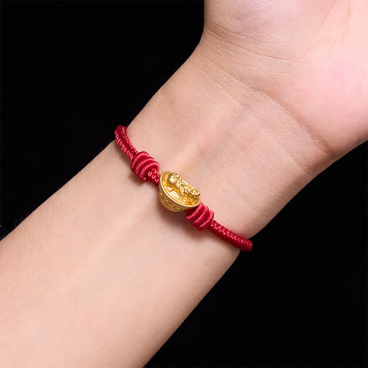 Buddha Stones Braccialetto della ricchezza con filo rosso Pi Xiu in lega - image 12
