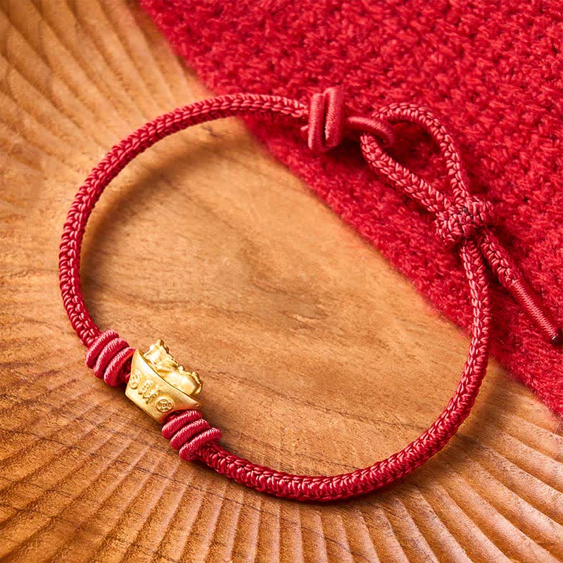 Buddha Stones Braccialetto della ricchezza con filo rosso Pi Xiu in lega - image 10
