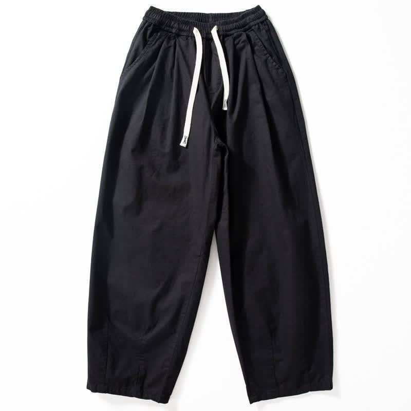 Buddha Stones Pantaloni da uomo classici primavera autunno/inverno con coulisse, gamba dritta e tasche. - Nero - US/UK/AU42, EU52 (3XL) - image 1