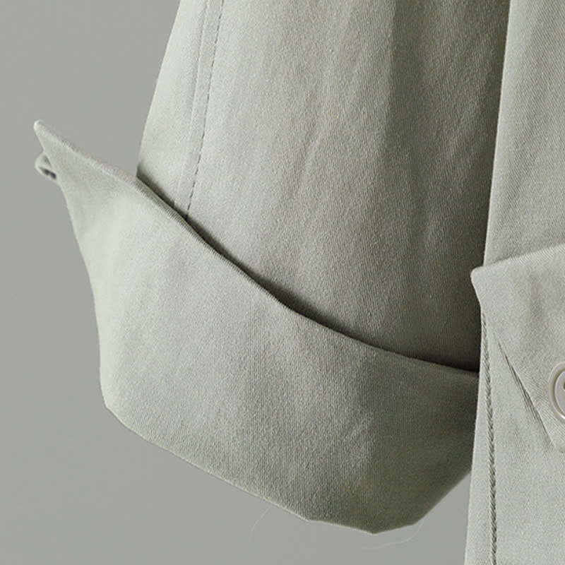 Giacca da donna minimalista, tinta unita, con bottoni e tasca, modello Buddha Stones, ideale per primavera e autunno. - image 10