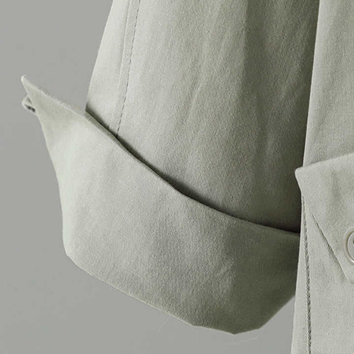 Giacca da donna minimalista, tinta unita, con bottoni e tasca, modello Buddha Stones, ideale per primavera e autunno. - image 10