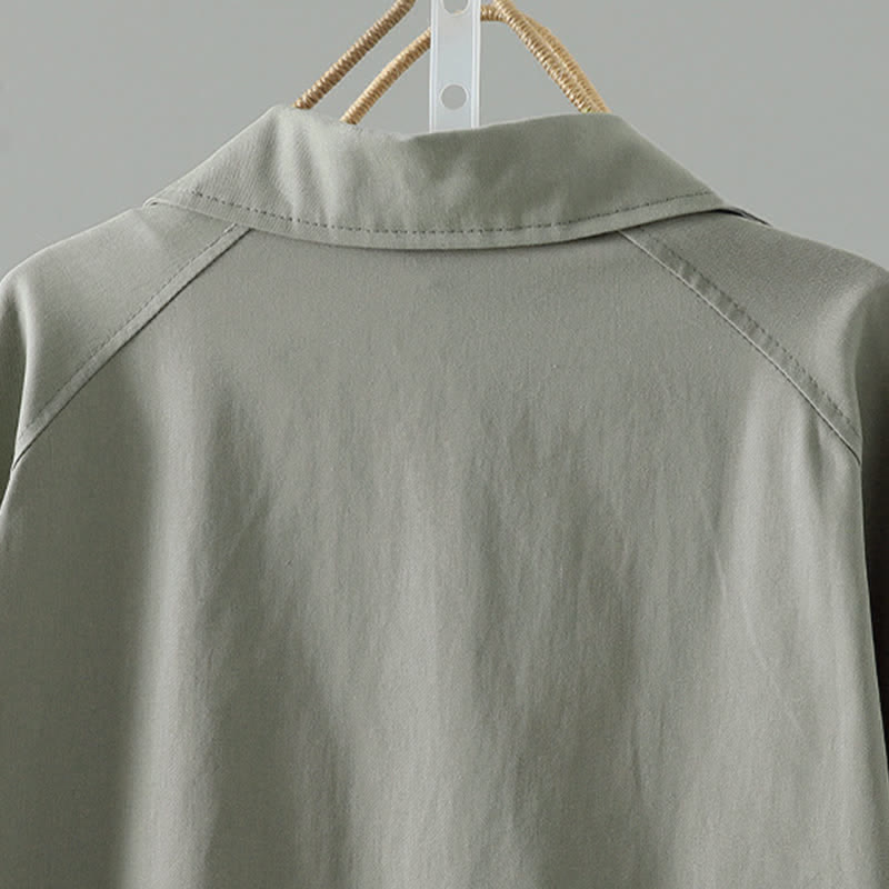 Giacca da donna minimalista, tinta unita, con bottoni e tasca, modello Buddha Stones, ideale per primavera e autunno. - image 3
