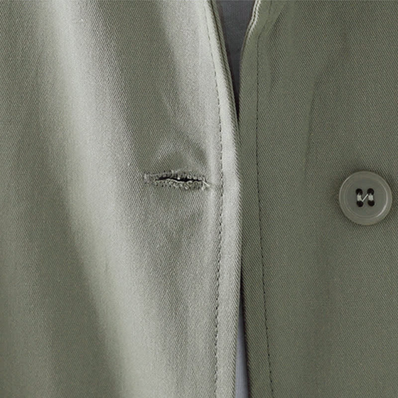 Giacca da donna minimalista, tinta unita, con bottoni e tasca, modello Buddha Stones, ideale per primavera e autunno. - image 7