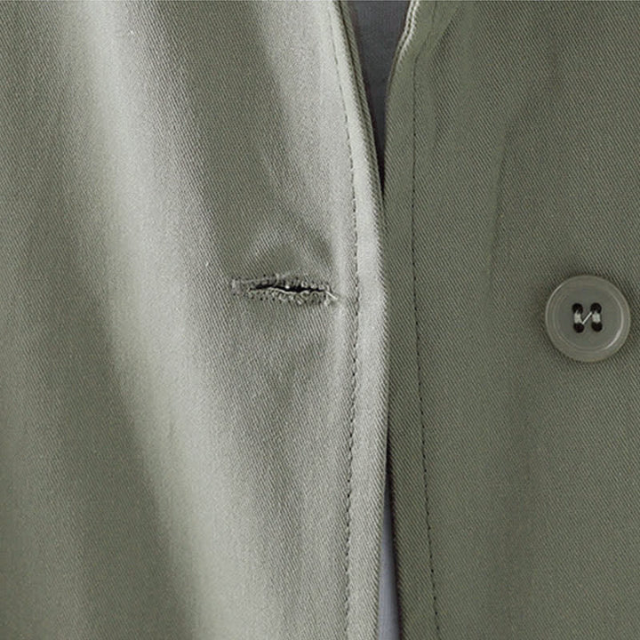 Giacca da donna minimalista, tinta unita, con bottoni e tasca, modello Buddha Stones, ideale per primavera e autunno. - image 7