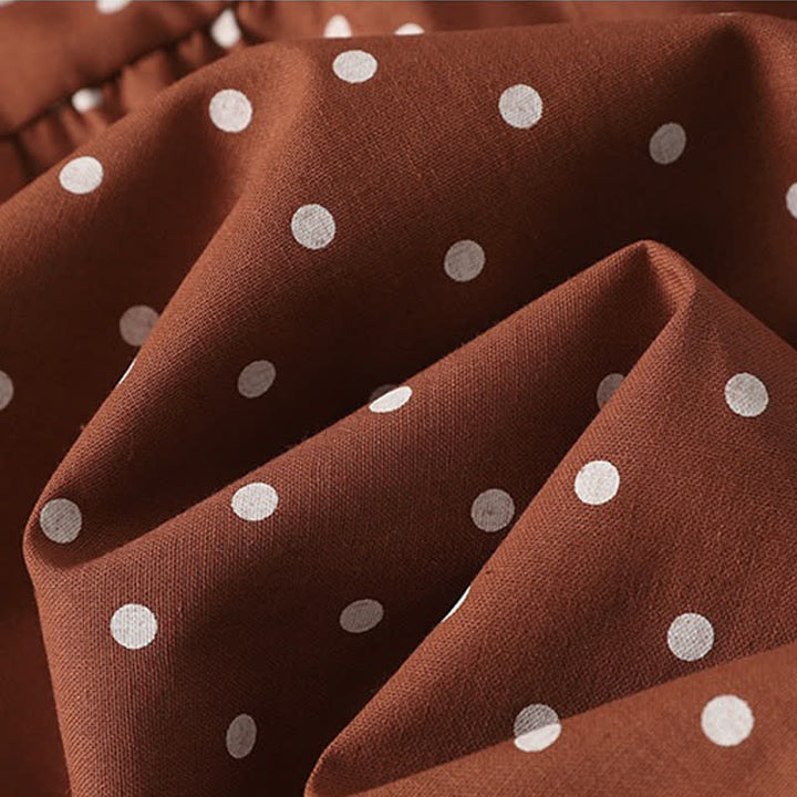 Buddha Stones Abito da donna primaverile vintage a balze con pois, maniche lunghe e tasche. - image 14