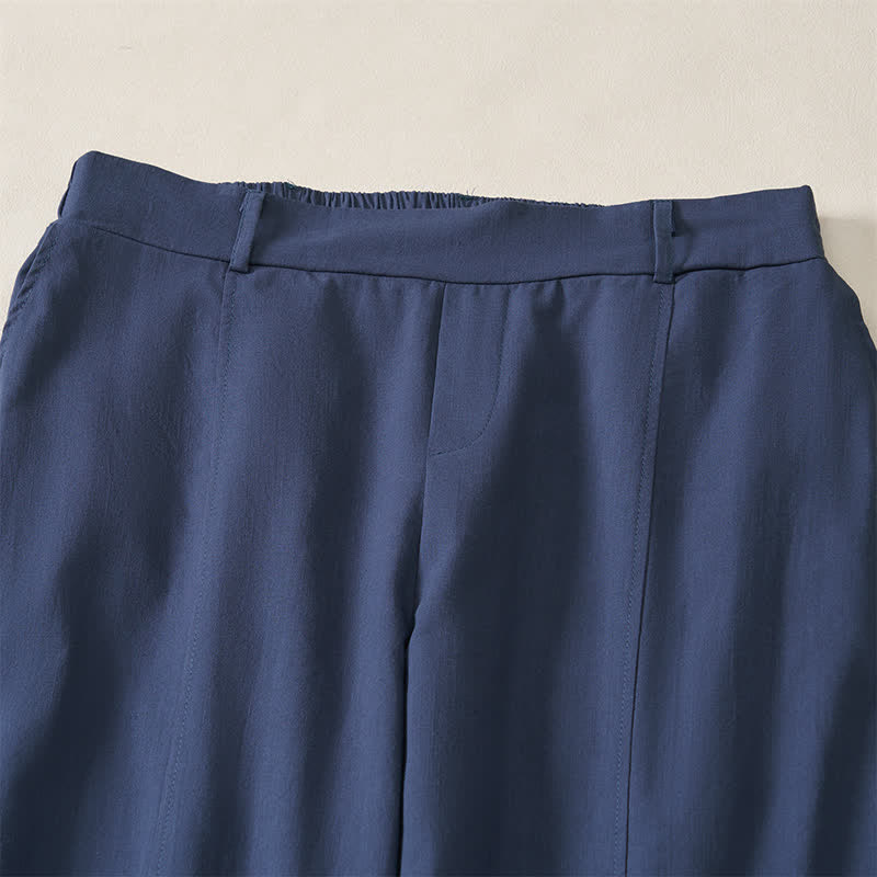 Buddha Stones Pantaloni casual basici da donna a gamba dritta con tasche, ideali per primavera/estate. - image 2