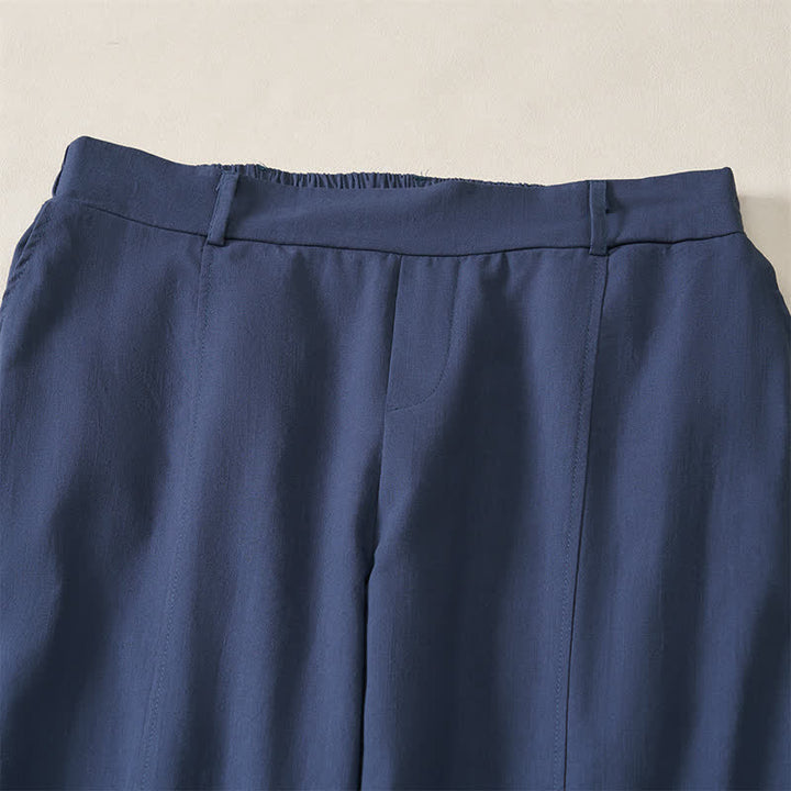 Buddha Stones Pantaloni casual basici da donna a gamba dritta con tasche, ideali per primavera/estate. - image 2