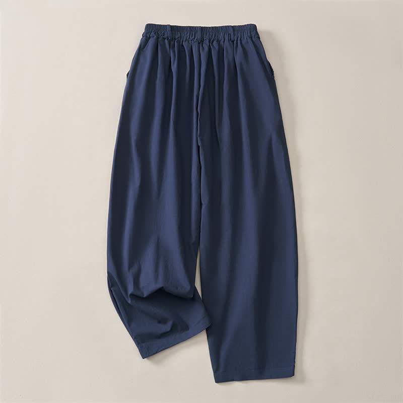 Buddha Stones Pantaloni casual basici da donna a gamba dritta con tasche, ideali per primavera/estate. - image 1