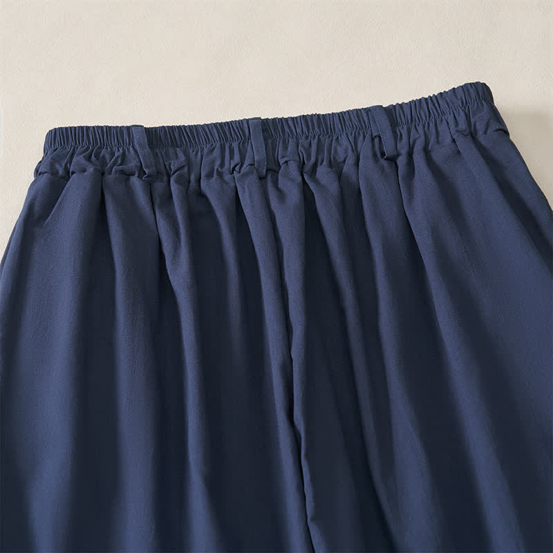 Buddha Stones Pantaloni casual basici da donna a gamba dritta con tasche, ideali per primavera/estate. - image 3