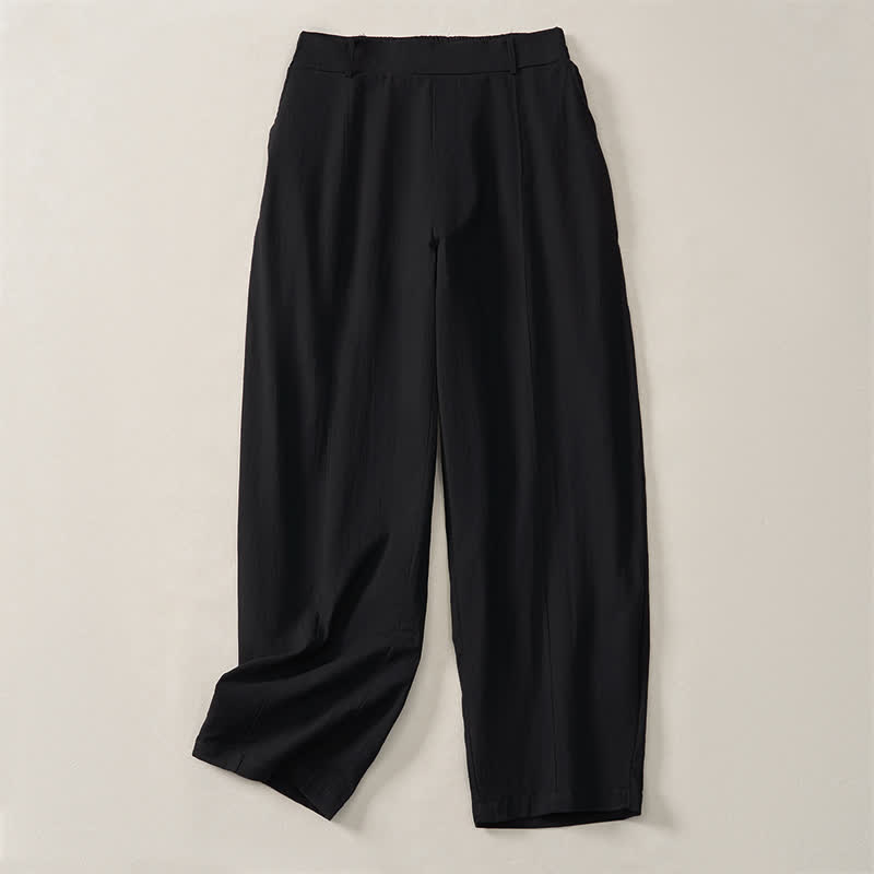 Buddha Stones Pantaloni casual basici da donna a gamba dritta con tasche, ideali per primavera/estate. - image 11