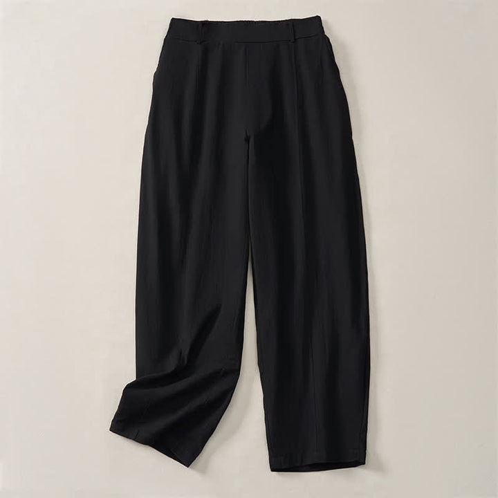 Buddha Stones Pantaloni casual basici da donna a gamba dritta con tasche, ideali per primavera/estate. - image 11