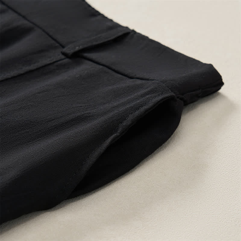 Buddha Stones Pantaloni casual basici da donna a gamba dritta con tasche, ideali per primavera/estate. - image 14