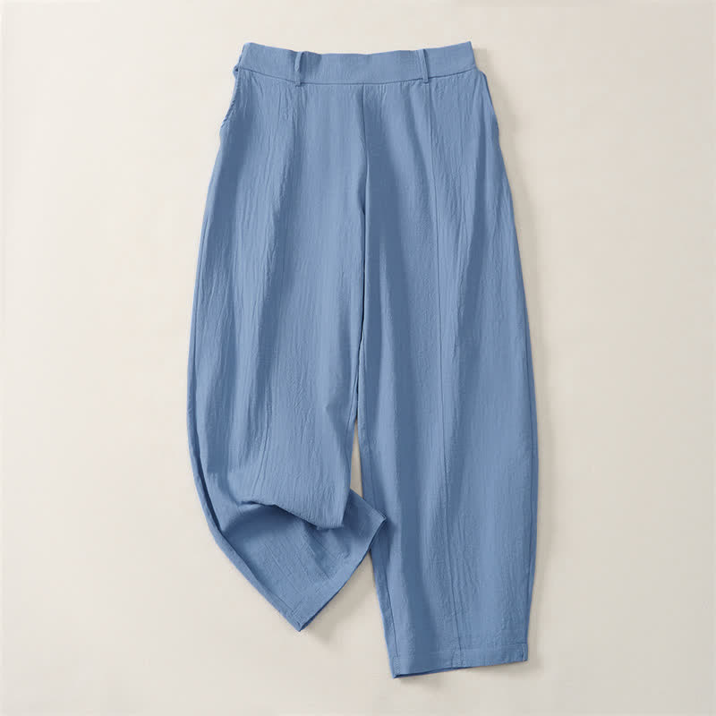 Buddha Stones Pantaloni casual basici da donna a gamba dritta con tasche, ideali per primavera/estate. - Blu acciaio chiaro - US14, UK/AU18, EU46 (2XL) - image 18