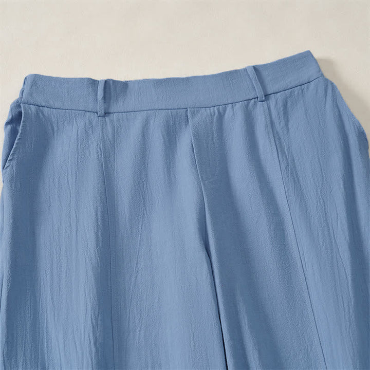 Buddha Stones Pantaloni casual basici da donna a gamba dritta con tasche, ideali per primavera/estate. - image 20