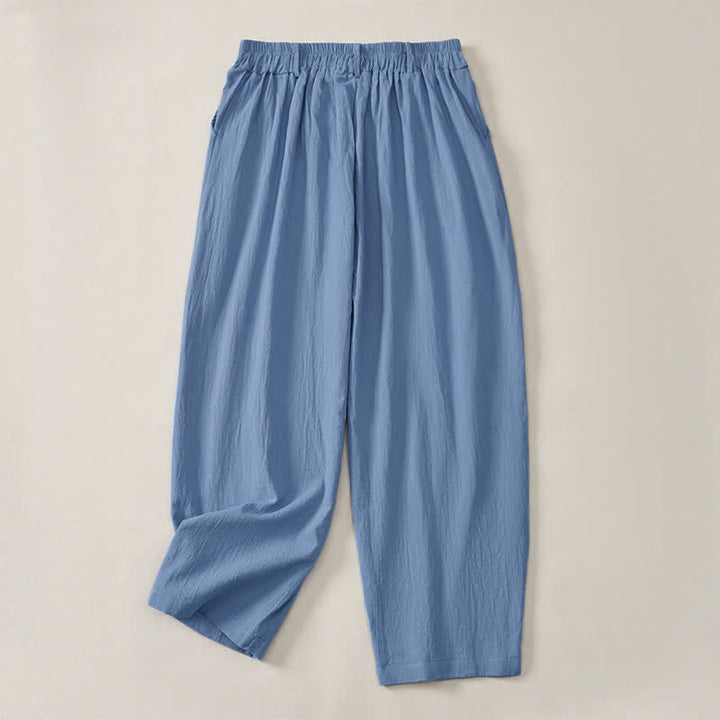 Buddha Stones Pantaloni casual basici da donna a gamba dritta con tasche, ideali per primavera/estate. - image 19