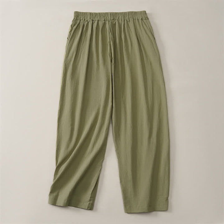 Buddha Stones Pantaloni casual basici da donna a gamba dritta con tasche, ideali per primavera/estate. - image 26