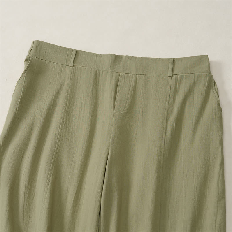 Buddha Stones Pantaloni casual basici da donna a gamba dritta con tasche, ideali per primavera/estate. - image 27