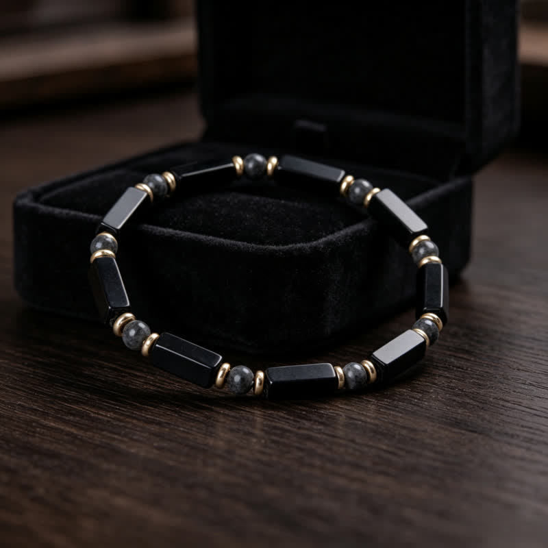 Buddha Stones Bracciale protettivo in onice nera con perline in rame - image 8