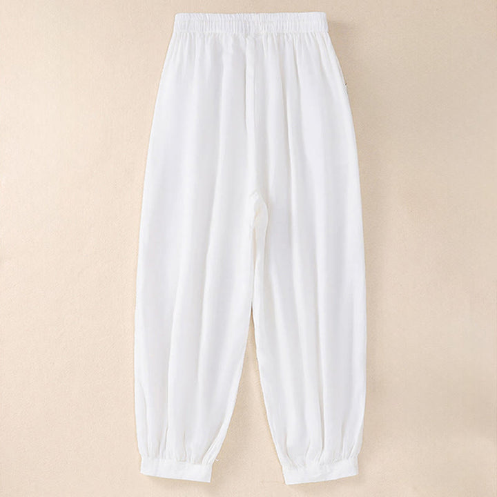 Buddha Stones Pantaloni corti basici casual da donna, tinta unita, per primavera/estate, modello harem con tasche. - image 21