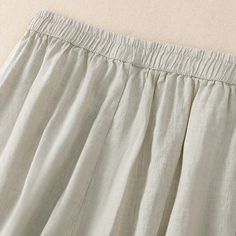 Buddha Stones Pantaloni corti basici casual da donna, tinta unita, per primavera/estate, modello harem con tasche. - image 18