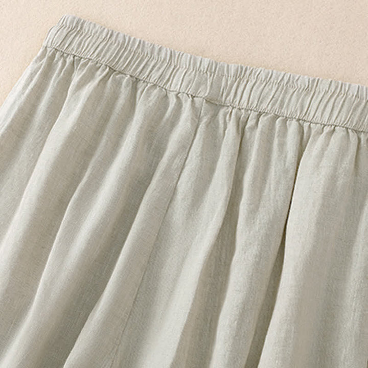 Buddha Stones Pantaloni corti basici casual da donna, tinta unita, per primavera/estate, modello harem con tasche. - image 18