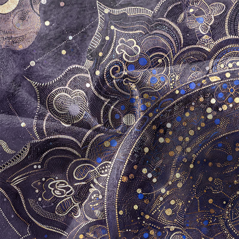 Buddha Stones Kimono da uomo in cotone con motivo mandala galattico e apertura frontale. - image 5