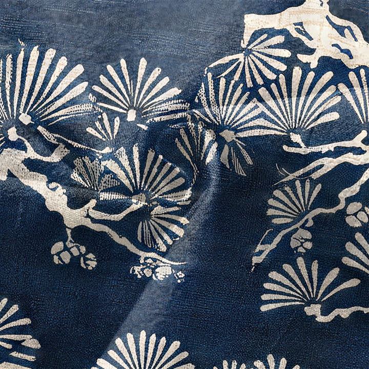 Buddha Stones Kimono da uomo con apertura frontale e motivo a ventaglio di rami di pino in cotone. - image 5