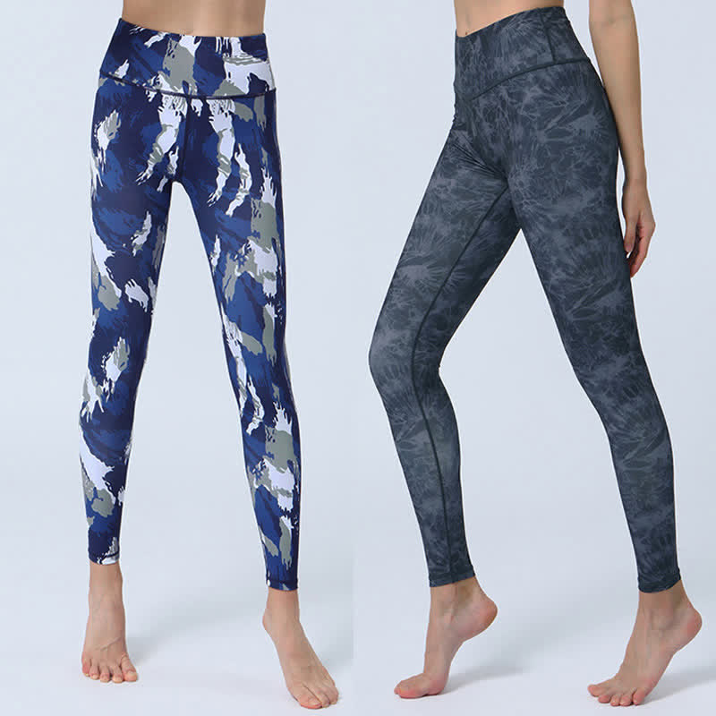 Buddha Stones Flowers Leaves Stampa Sport Fitness Yoga Leggings a vita alta Pantaloni da yoga da donna - image 0