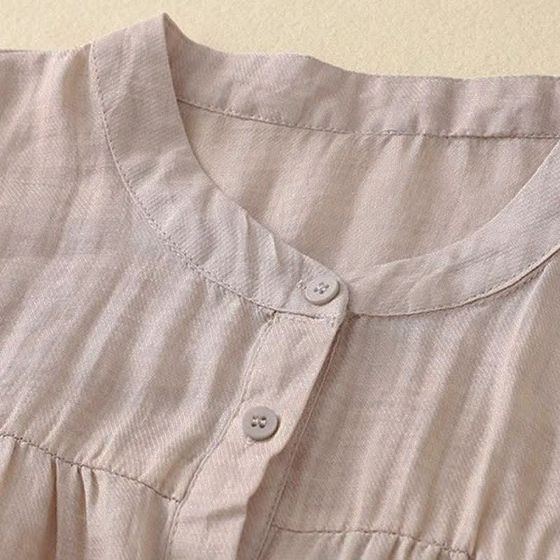 Buddha Stones Camicia da donna con maniche a tre quarti, scollo rotondo e bottoni semplici - image 16