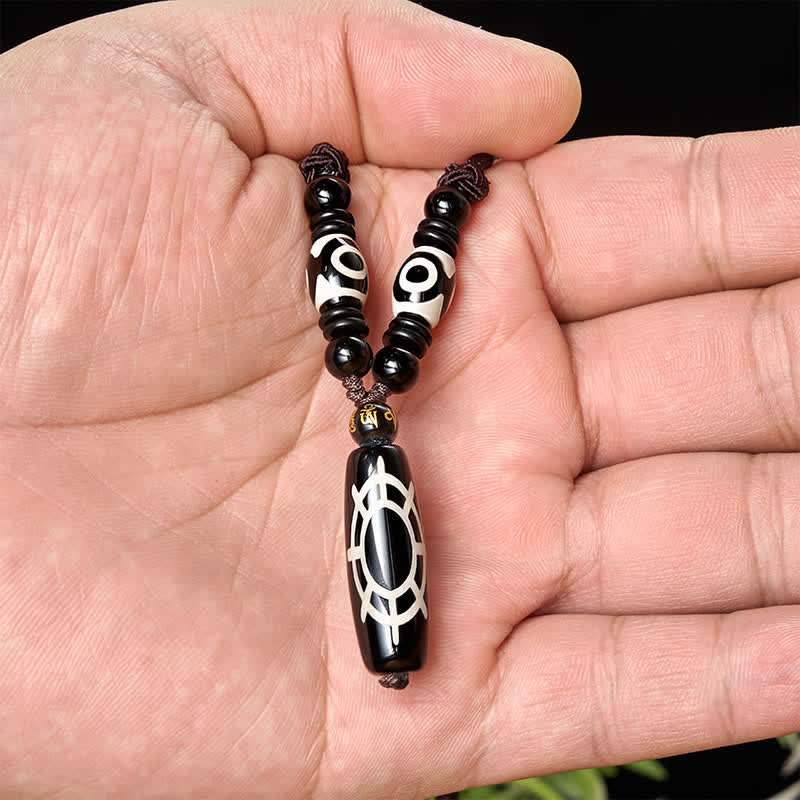 Buddha Stones Collana con ciondolo a forma di tartaruga in onice nera tibetana, portafortuna e protezione. - image 3