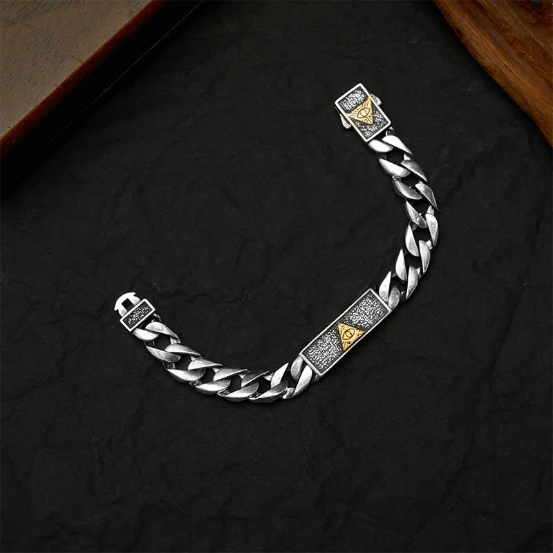 Buddha Stones Bracciale a catena in rame con occhio di Horus inciso, ispirato allo stile egizio. - image 4