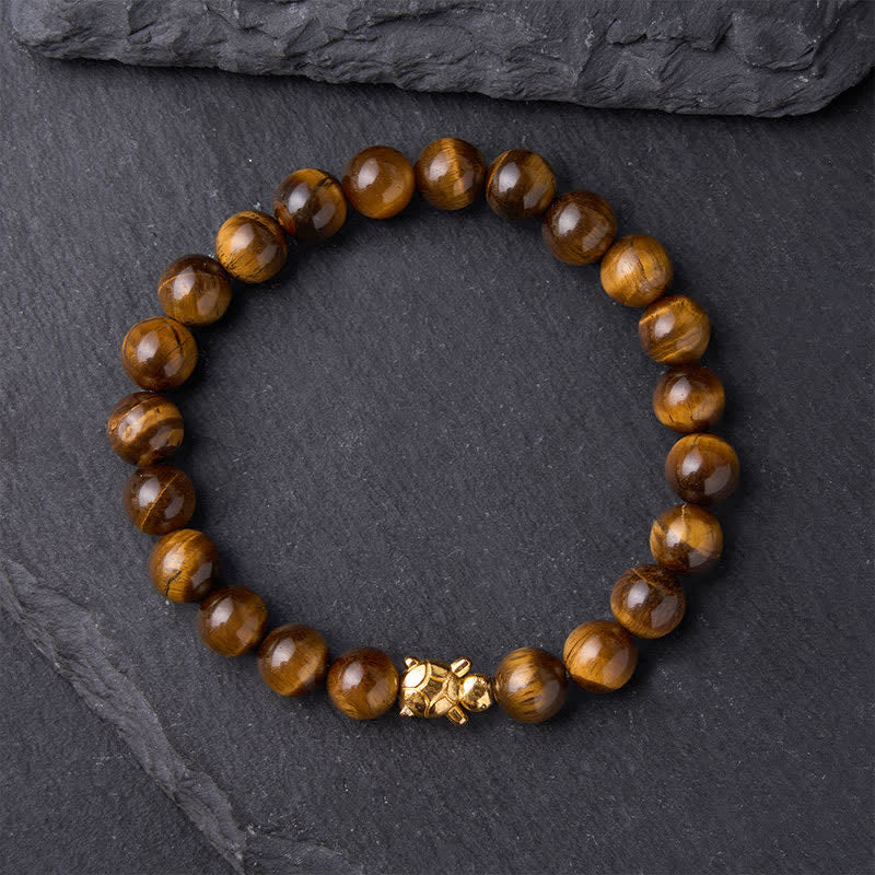 Buddha Stones Braccialetto con perline di tartaruga in occhio di tigre naturale, accessori e simbolo del coraggio - image 10