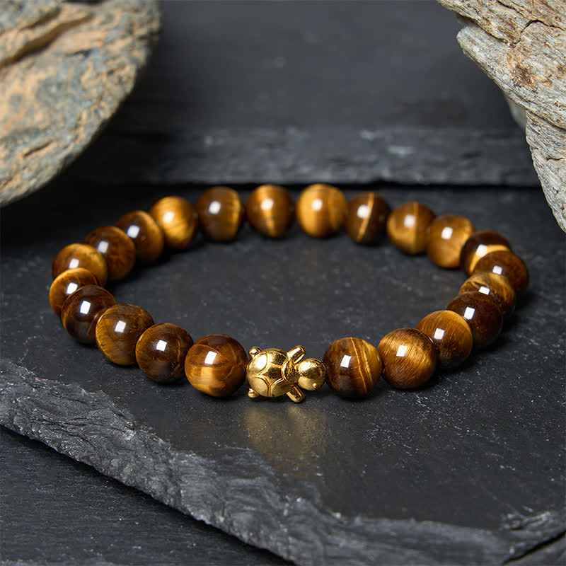 Buddha Stones Braccialetto con perline di tartaruga in occhio di tigre naturale, accessori e simbolo del coraggio - Occhio di tigre da 8 mm (circonferenza del polso: 5,9–6,3 pollici/15–16 cm) - image 9