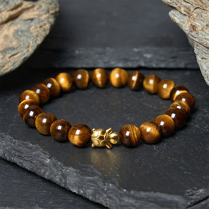 Buddha Stones Braccialetto con perline di tartaruga in occhio di tigre naturale, accessori e simbolo del coraggio - Occhio di tigre da 8 mm (circonferenza del polso: 5,9–6,3 pollici/15–16 cm) - image 9