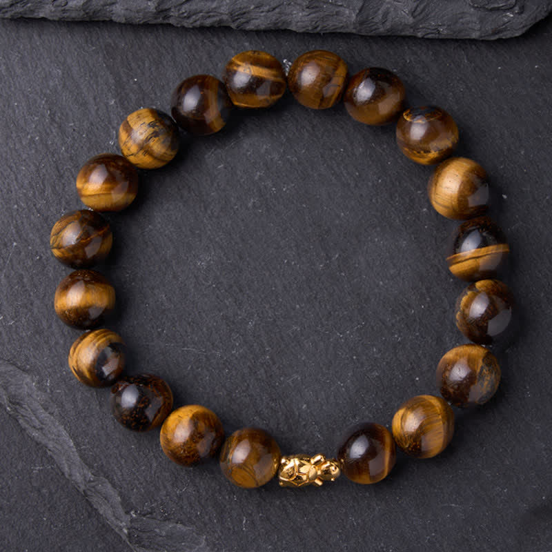 Buddha Stones Braccialetto con perline di tartaruga in occhio di tigre naturale, accessori e simbolo del coraggio - image 16