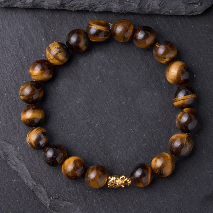 Buddha Stones Braccialetto con perline di tartaruga in occhio di tigre naturale, accessori e simbolo del coraggio - image 16