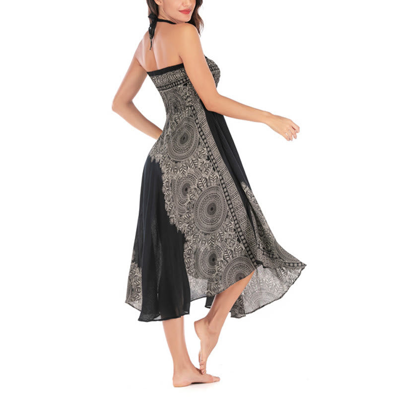 Abito da spiaggia con gonna a fiori e mandala boho in stile Buddha Stones Two - image 18