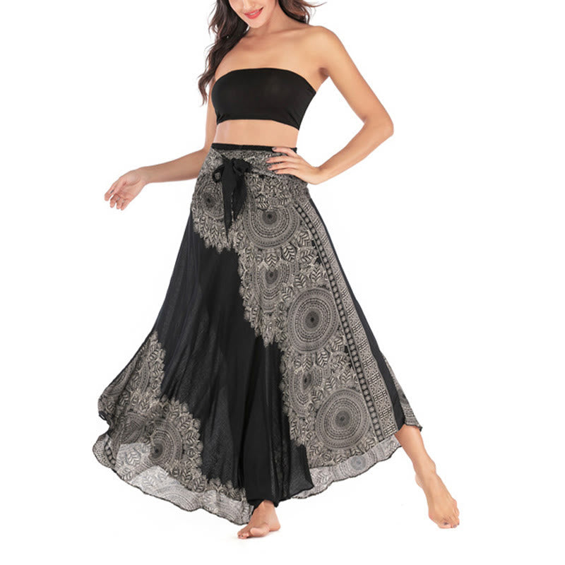 Abito da spiaggia con gonna a fiori e mandala boho in stile Buddha Stones Two - image 11
