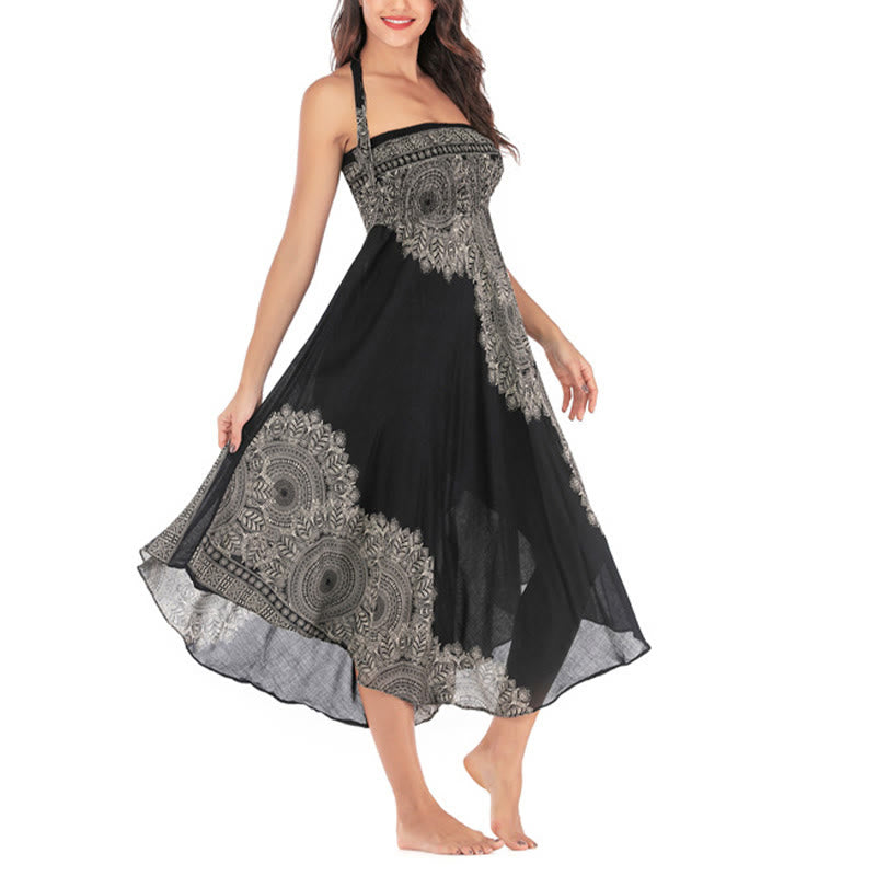 Abito da spiaggia con gonna a fiori e mandala boho in stile Buddha Stones Two - image 17