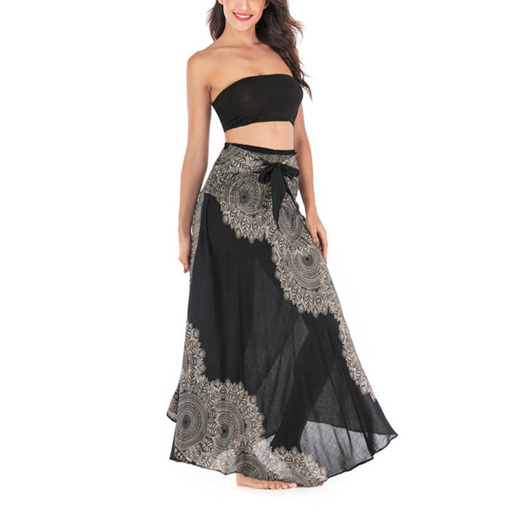 Abito da spiaggia con gonna a fiori e mandala boho in stile Buddha Stones Two - image 15