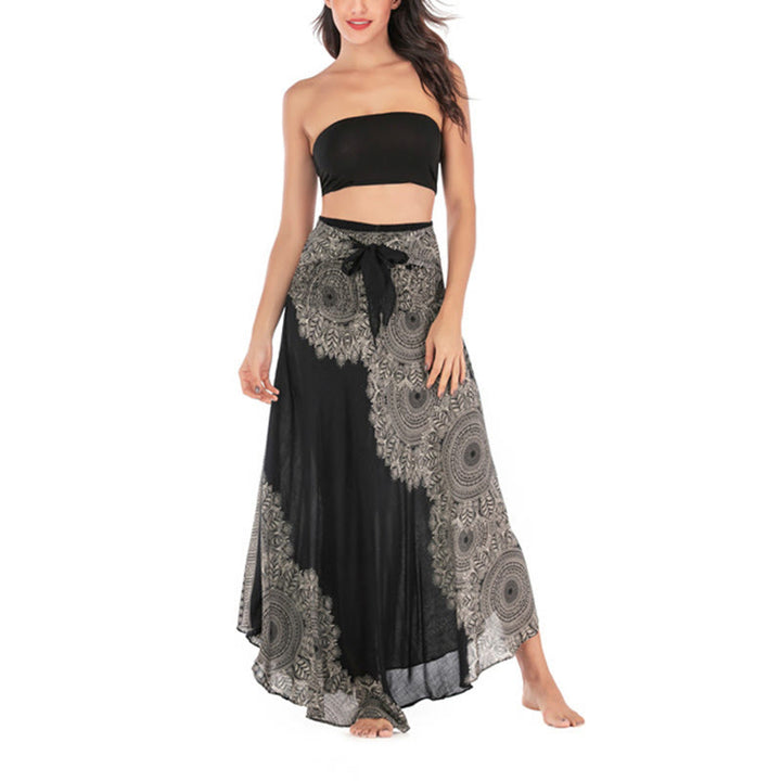 Abito da spiaggia con gonna a fiori e mandala boho in stile Buddha Stones Two - image 13