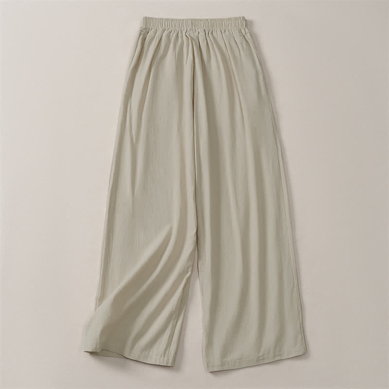 Buddha Stones Pantaloni corti da donna a gamba dritta, casual, minimalisti, tinta unita, per primavera, estate e autunno, con tasca. - image 1