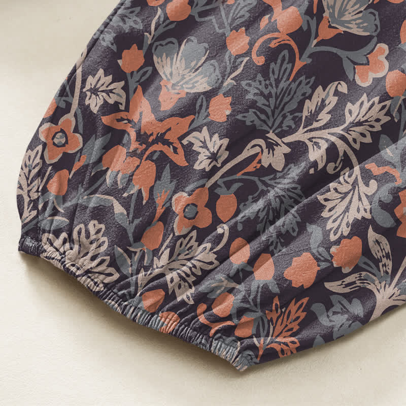 Buddha Stones Pantaloni harem da donna in cotone vintage con fantasia floreale paisley e vita elasticizzata, con tasche laterali. - image 6