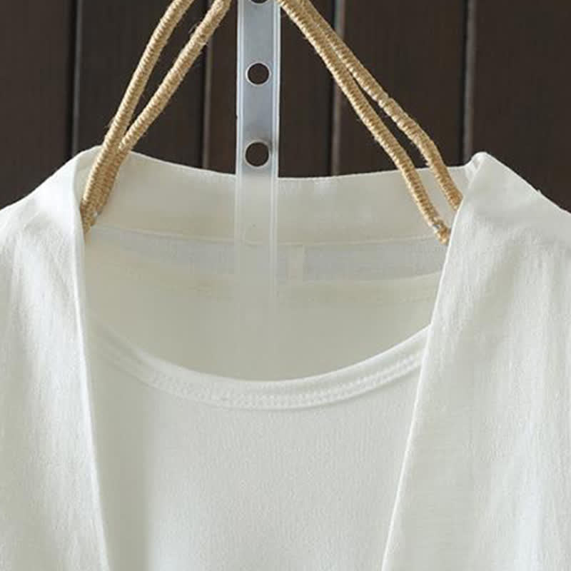 Buddha Stones Camicia da donna a maniche lunghe, casual, minimalista, con coulisse, ricami e tinta unita, ideale per primavera/estate. - image 15
