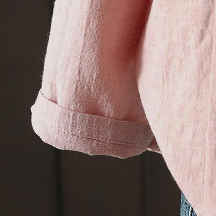 Buddha Stones Camicia da donna a maniche lunghe, casual, minimalista, con coulisse, ricami e tinta unita, ideale per primavera/estate. - image 12