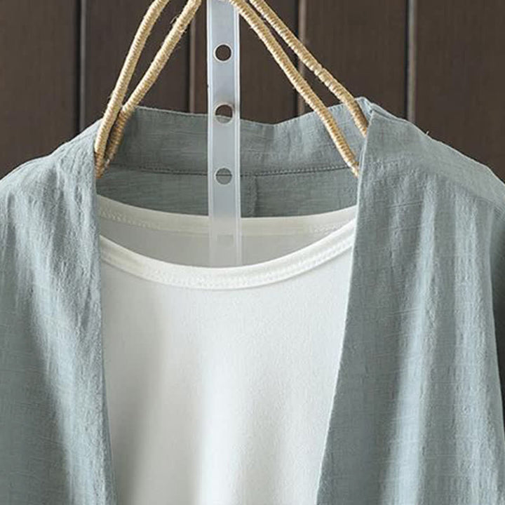 Buddha Stones Camicia da donna a maniche lunghe, casual, minimalista, con coulisse, ricami e tinta unita, ideale per primavera/estate. - image 1