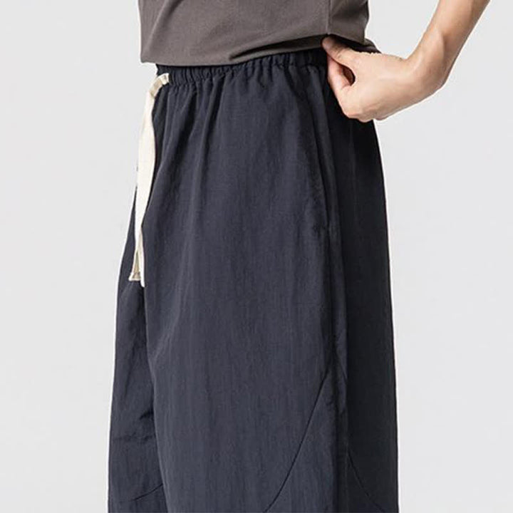 Buddha Stones Pantaloni harem da uomo, basici, minimalisti, con coulisse, tinta unita, per primavera/autunno, con tasche. - image 17