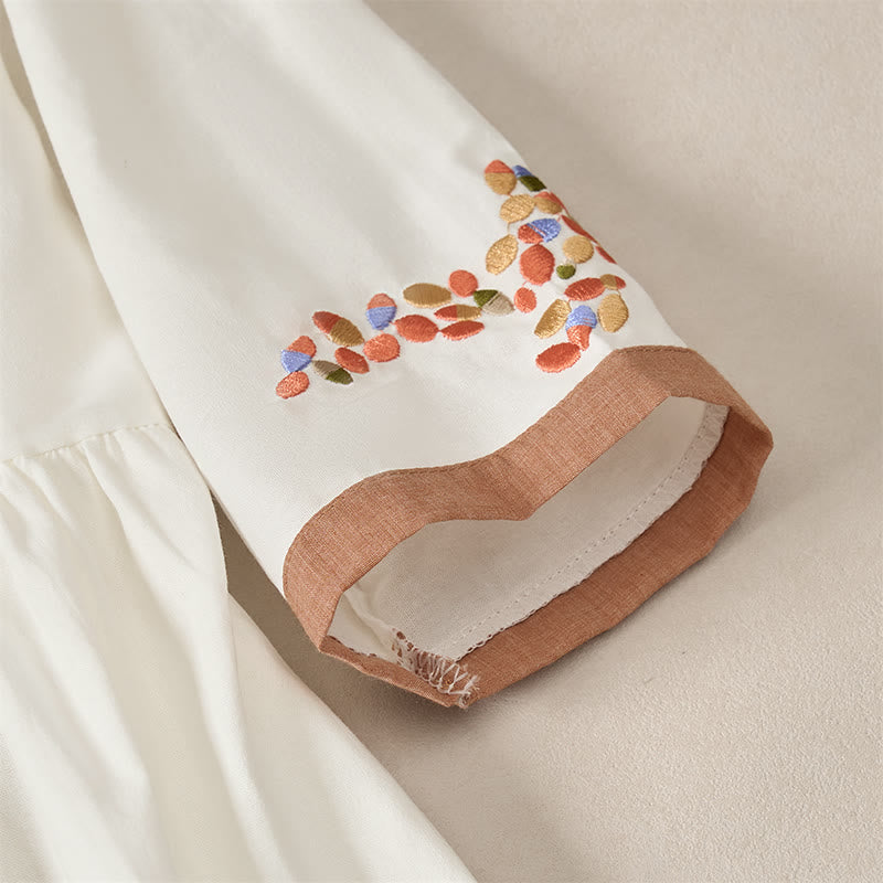 Abito midi da donna con maniche corte e ricami etnici primaverili a tema Buddha Stones. - image 3