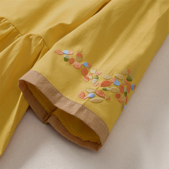 Abito midi da donna con maniche corte e ricami etnici primaverili a tema Buddha Stones. - image 9